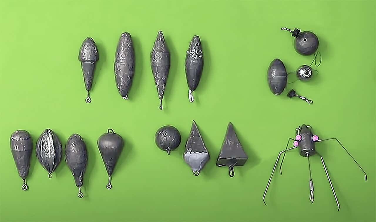 modelos e tipos de chumbadas para pesca de praia